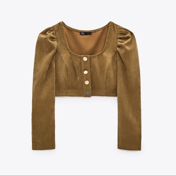 NWT ZARA Corduroy Crop Top S Blogger’s Favorite - Picture 7 of 8